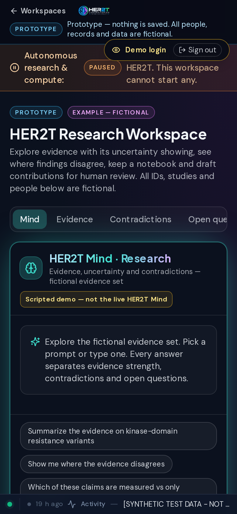 Research workspace on a phone